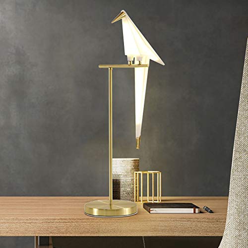 Hteedy 110V Led Origami Crane Bird Table Lamp Bedroom Home Modern Thousand Paper Crane Single-Head Tables Lamps Floor Light Home Decor Living Room Bedroom Office #TOP4