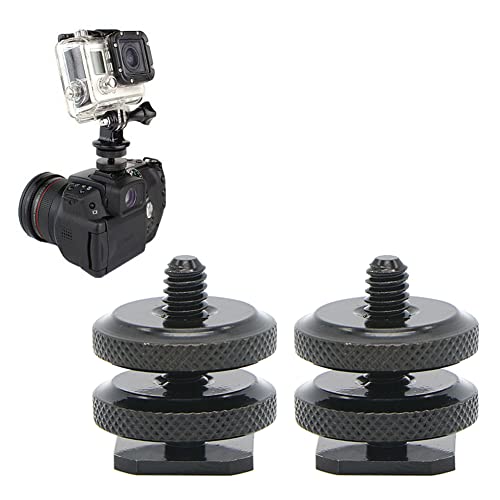 Adaptateur Griffe Caméra, Adaptateur de Montage de Griffe, Adaptateur de Support à Vis, Vis Montage 1/4', pour Appareils Photo, Reflex, Équipement Numérique et Photographique, 2 Pièces