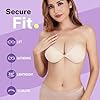 Invisible Strapless Sticky Bra Push up for Women, Ultra Adhesive Bra for Backless Dress, Cleavage Bra Lift Novelty Bras (B Cup, Light Beige)