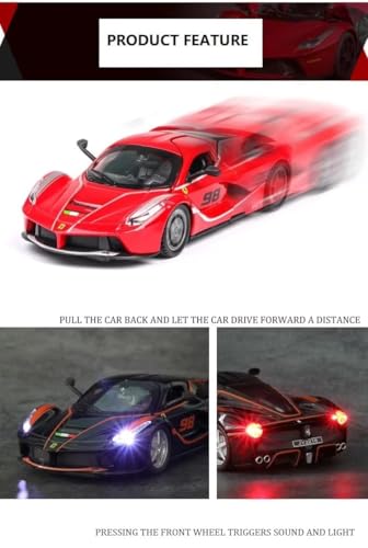 Image of VARIYA ENTERPRISE Exclusive Alloy Metal Pull Back Die-Cast Car Diecast Metal Pullback Toy Car with Openable 6 Doors,Light Music Boys Gifts Toys (1:32 Ferrari FXXK - Multicolor)