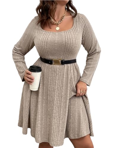 ShopWonder Damen Plus Size a Line Sweater Dressnavy 3XL Lässiges Kleid, Marineblau, 3X-Groß
