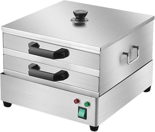 Máquina de rollos de fideos de arroz, vaporizador de rollos de fideos al vapor de acero inoxidable con 3 bandejas, cocina saludable, diseño fácil de limpiar para desayuno y Dim Sum