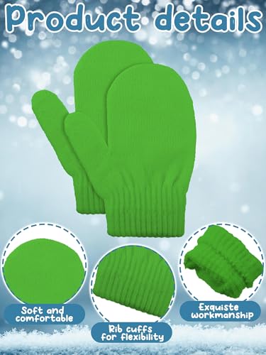 Image of Boao 5 Pairs Toddler Mittens Magic Stretch Black Kids Winter Knitted Gloves Multicolor Newborn Warm Gloves for Boys and Girls