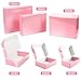 DERZIFUN 6x6x2 inch Glossy Pink Shipping Boxes, 50 Pack Corrugated Cardboard Mailing Boxes for Small Business Packaging, Shipping Candles, Coasters