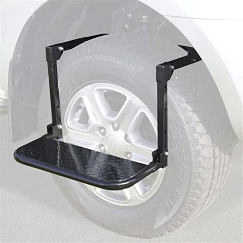 Marchepied de roue pliable idéal pour installer un coffre de toit de SUV