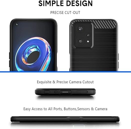 Image of Hybrid Carbon Fiber Back Case for Realme 9 4G (Black)