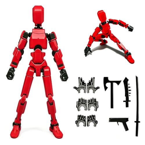 Image of DANONI Assembly Completed-Titan 13 Action Figure Set,Nova 13 Action Figures,Titan 13 Robot Action Figure,3D Printed Multi-Jointed Action Figures Dummy Robot 13 (Red)