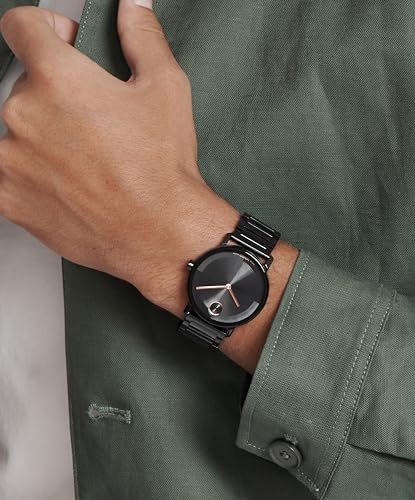 Image of Movado Bold Evolution 2.0 Men's Watch - Swiss Quartz Movement, Stainless Steel Mesh Bracelet - 3 ATM Water Resistance - Luxury Fashion Timepiece for Him - 40mm