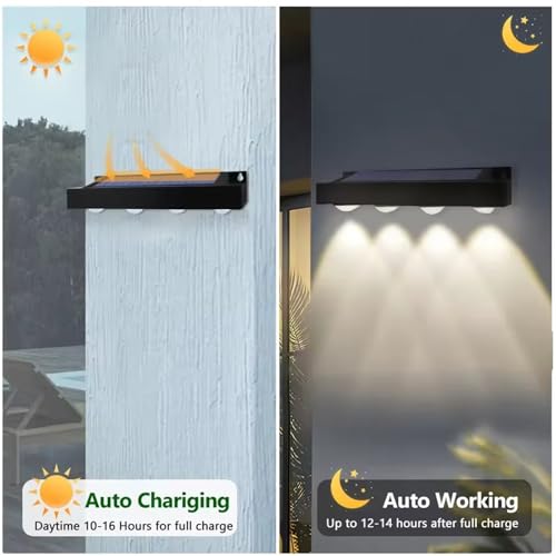 Luz solar para exteriores de 6 LED que soluciona la oscuridad en patios 6