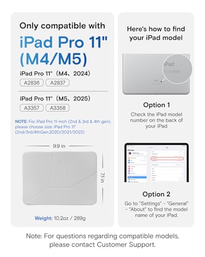 Image of MOFT Dynamic Folio Case for iPad Pro 11 inch(M5 2025 / M4 2024)- [Reinforced Corner Protection] Stable Slim Magnetic Stand with 20+ Viewing Angles, Premium MOVAS Leather, Jet Black