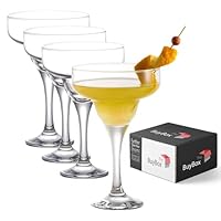 GOSOYO Margarita-Gläser (300 ml/10,1 oz), Cocktailgläser, Martini, Espresso-Gläser aus Kristallglas, Langstielglas (4 Stück (300 ml))