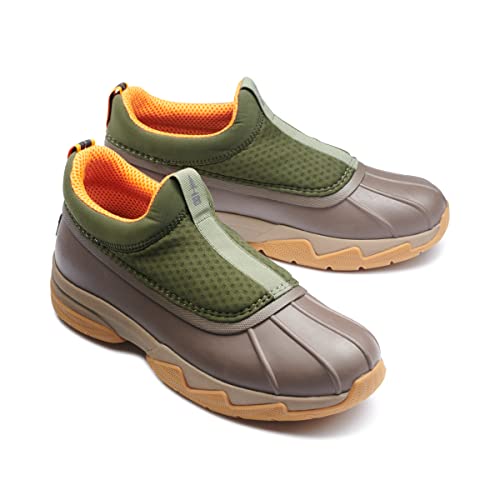 BASS OUTDOOR Men's Low Duck Boots – Rubber-Sole Slip-on Shoes for Rain