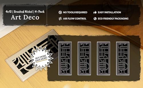 Rejilla Art Deco de níquel cepillado para ventilación sofisticada 8