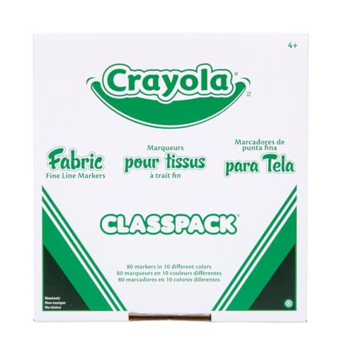 Crayola Fabric Marker Classpack Ten Assorted Colors 80/Box