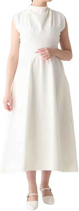 Amazon.co.jp: [セルフォード] ドレープネックニットワンピース  