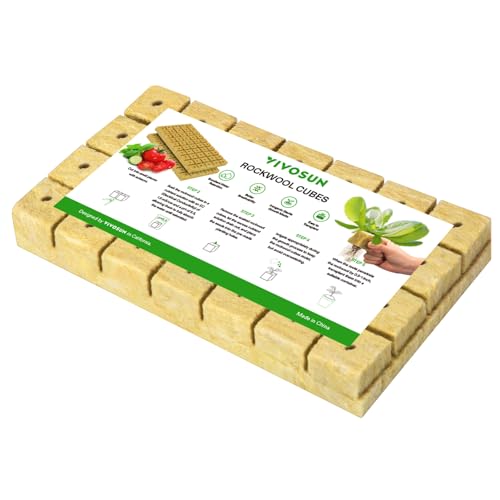 VIVOSUN 1.6" Rockwool Cubes, 28 Plugs Stonewool Starter Grow Cubes