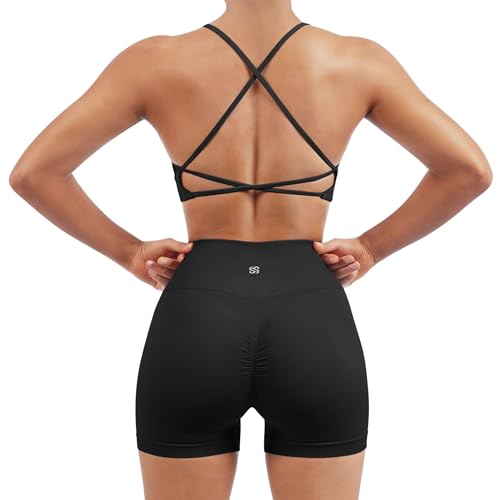 Ensemble d'entraînement sans couture pour femme tenue de sport taille haute booty shorts fitness