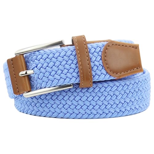 Image of Mixed Color Woven Stretch Braided Belts for Men and Women