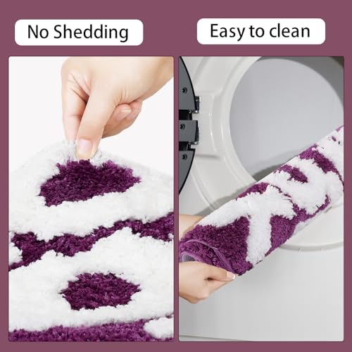 Image of TOIVO You Look Good Bath Mat - Stylish Funny Pink Bathroom Rug with Cute Words, Absorbent & Non-Slip - 25x21 inch (Purple)