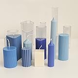 ESEDAGE 9 Pack Plastic Serration Candle Mold Plastic Resin Mold Plastic Cylinder Sawtooth Candle Mol