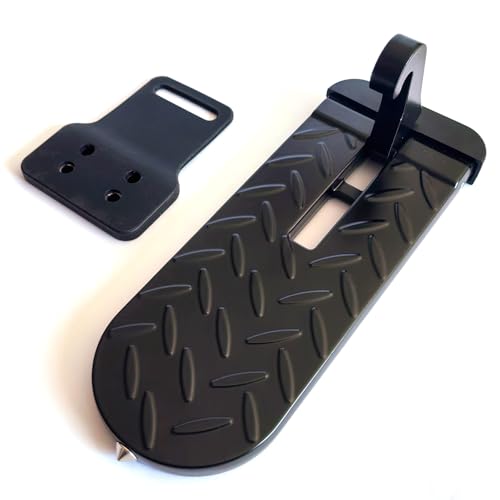 Car Door Step for Roof Access Extra-Long with Glass Breaker Aluminum Alloy & Extra Thick Rubber Buffer pad Increase Stability Protect Paint Prevent dents (DStep-L)