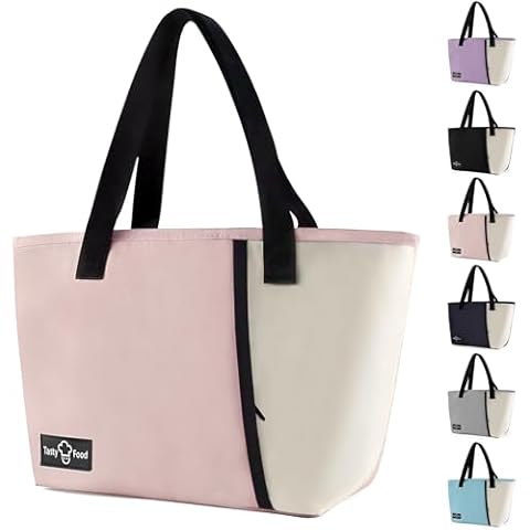 Aebor Lunch Bag for Women Men, Reusable Lunch Tote Lunch Box, Large Capacity Leakproof Lunch Tote Bags with Front Pocket for Work Office Picnic or Travel (Pink) Cover
