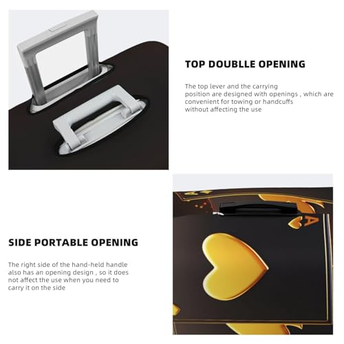 Casino Playing Cards Print Luggage Cover For Suitcase,Washable Elastic Travel Suitcase Protector With Zipper Closure And Bottom Buckle – Fits 18-32" Luggage-Medium3