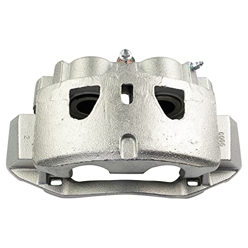 Image of TRQ Front Brake Caliper Set Zinc Coated Brackets Hardware Compatible with 2011-2018 Chevrolet Silverado 2500 HD Silverado 3500 HD Suburban 3500 HD 2011-2018 GMC Sierra 2500 HD Sierra 3500 HD