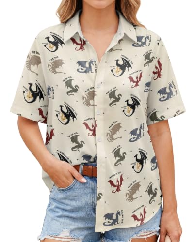 Image of 99TIMORO Women's Button-Up Shirt Casual Short Sleeve Collared Top