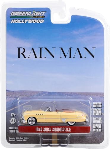 Buick Roadmaster Cabriolet 1949 Greenlight 1/64 Rain Man miniature de collection beige