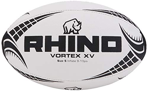Rhino Unisex Vortex Xv Rugby Ball, White, Size 5 #TOP1