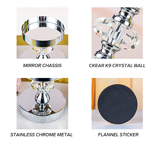 Pillar Candle Holders,Candle Holder For Pillar Candle,Crystal Candlestick Holder With Crystal Balls For Coffee Dining Table, Wedding, Christmas, Halloween, Home Decoration, Set Of 2 (2 Crystal Balls) #TOP2