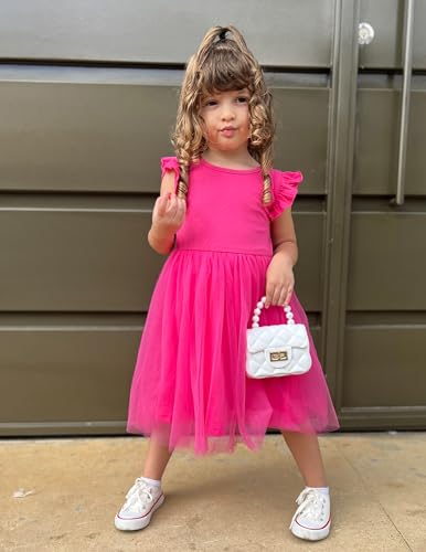 Image of Arshiner Toddler Tutu Dress Little Girls Fluffy Summer Dresses Casual Party Tulle Sundress for Kids 2-6Y