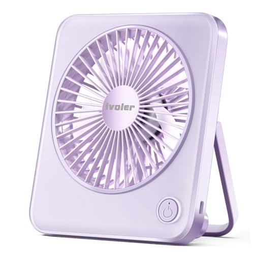 ivoler Ventilador Portátil, Ventilador USB Silencioso de Mesa Potente Fan con 3 Velocidades Ajustable, Ventilador Pequeño para Hogar Oficina o Viaje - Púrpura