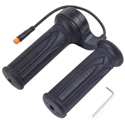 Image of Electric Bicycle Throttle Grip with 3 Pin Waterproof Plug, 20X E-Bike Modified Thumb Throttle Part, 12-72V Speed Accelerator for Mountain Bike Scooter