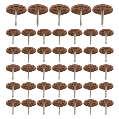 ABOOFAN 200pcs Round Plastic Cap Nail 1. 5inch Roofing Nails Galvanized Paper Tacks for House Wrap Fastening Foam Board Roofing Felt Insulation Film