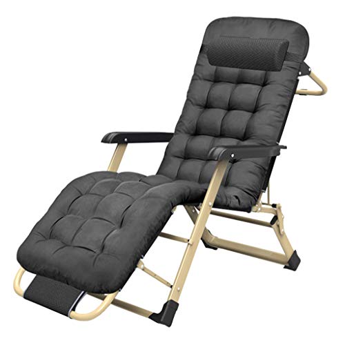 Chaises longues de pelouse exterieure pliantes pour camping noir