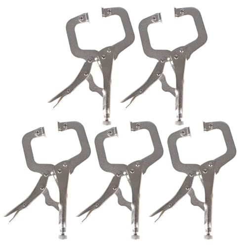 5Pcs 6 Inch Lock Pliers Locking C Clamps With Swivel Pads Fit for Home, Shop, Farm and Automotive