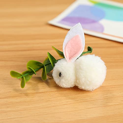 Simple Polymer 10 Pcs Plush Mini White Rabbit Realistic Bunny Figurine Happy Easter Rabbit For Party Favors Props Easter Basket Stuffers,2.16 Inch,White #TOP1