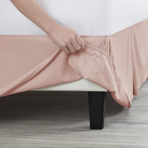 Image of Nestl Peach Beige Twin XL Bed Skirt - Twin XL Size Bed Skirt 14 Inch Drop - Brushed Microfiber Bed Skirts - Hotel Quality Pleated Bed Skirt - Shrinkage & Fade Resistant