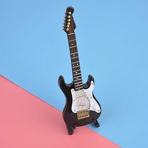 Guitare électrique miniature 5,5 in – En bois – Mini guitare – Modèle d’affichage – Décoration de maison de poupée – Noir - Les Beatles, Paul McCartney, John Lennon, RIngo Starr, George Harrison Guitare électrique miniature 5,5 in - En bois - Mini guitare - Modèle d'affichage - Décoration de maison de poupée - Noir – Image 3