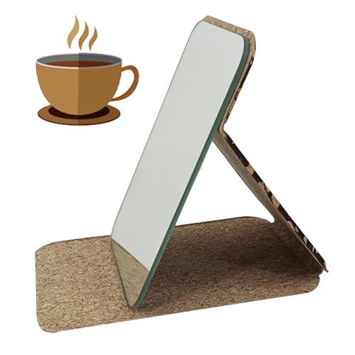 kinrguiyuez Espejo de tocador de viaje, espejos de maquillaje plegables de mesa, suministros de belleza para mochila, dormitorio, baño, spa, camping, mujeres, niñas, equipaje, hotel, avión