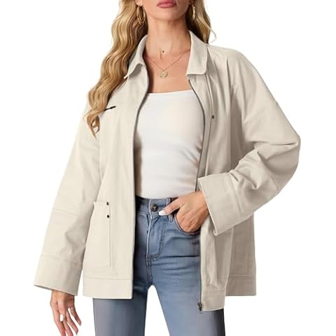 GRECERELLE Women's Cotton Zip-Up Jacket Cover