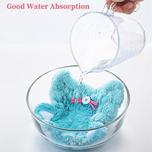 Mdoahny 2Pcs Microfiber Quick Drying Towel Wrap For Kids Girls, Kids Hair Towel Wrap, Cute Ears Cap Wrapped Bath Tool Hair Turban, Absorbent Hair Dry Hat Cap Lightweight Hat Headscarf, Blue And Pink #TOP1