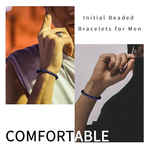 MILAKOO 8mm Tiger Eye Bracelet Stretch Elastic Rope Wristlet for Men Women Protection Bracelet3