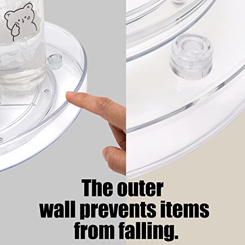 Swzhai Lazy Susan Organizer 11 Inches, Clear Turntable Acrylic Spice Rack For Cabinet Storage, Rotating Seasoning Organizer For Kitchen, Refrigerator, Pantry, Countertop, Table, Vanity, Bathroom #TOP4