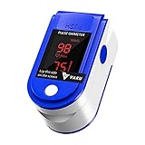 DR VAKU® Pulse Oximeter Fingertip LED Screen, Blood Oxygen Saturation Monitor Fingertip, Blood Oxygen Meter Finger Oximeter Finger with Pulse, O2 Monitor - Blue