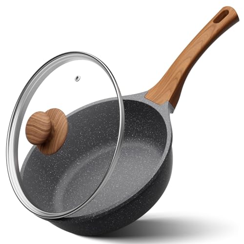YASHE 20-Piece Pots and Pans Sets with Removable Handles, Non-Stick Cookware Set, Stackable Granite Pots and Pans with Glass Lids, Space-Saving for Campervans