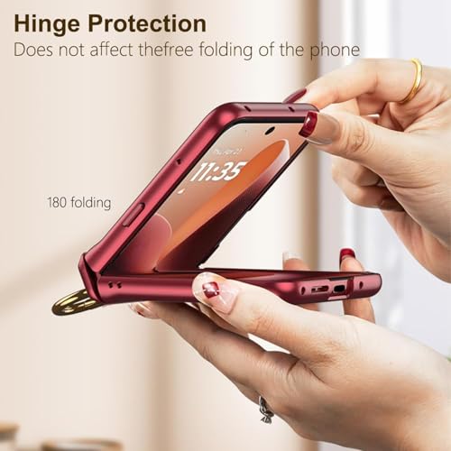 Image of Kapa Magnetic Hinge and Ring Back Cover for Motorola Razr 60 Ultra | Ultra Thin Shockproof Slim Hard Protective Case (Wine Red)