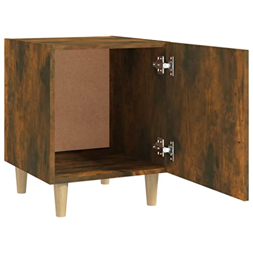 Table de chevet chêne fumé lot de 2 meuble de nuit 40x40x50 cm - 7